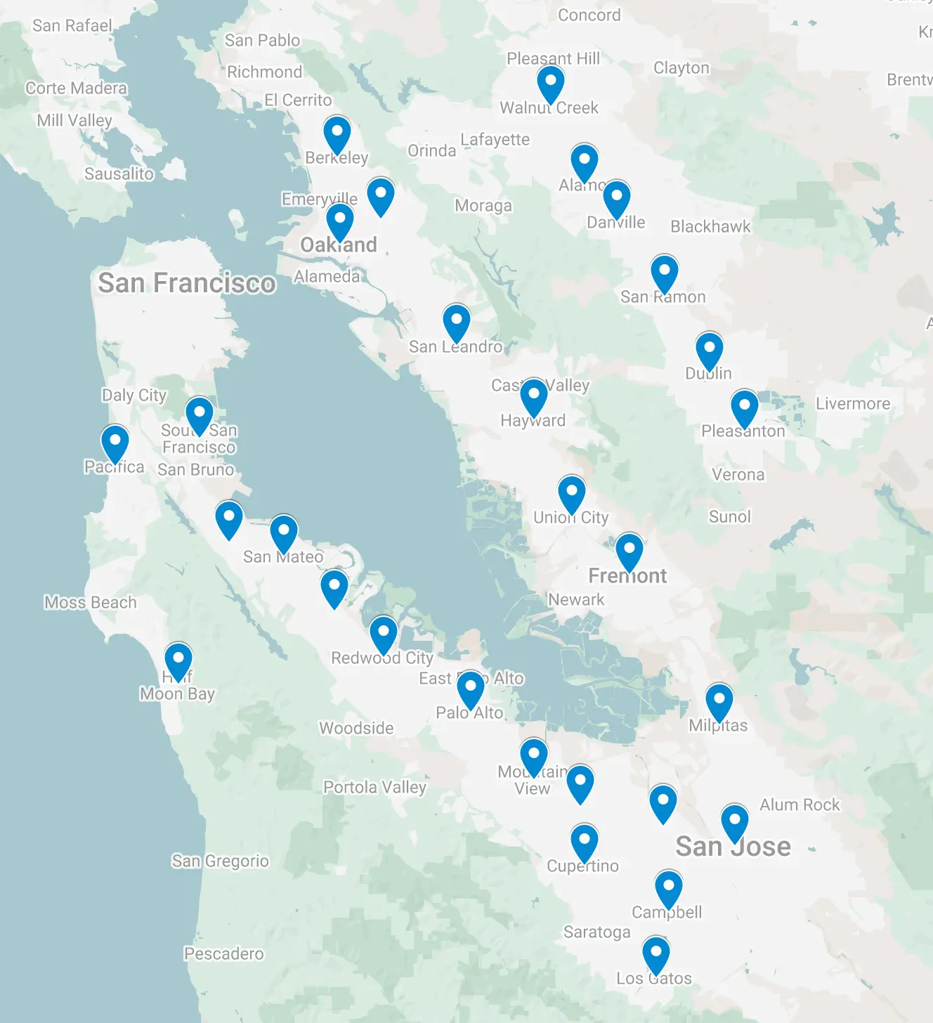 Electric Air Bay Area service map